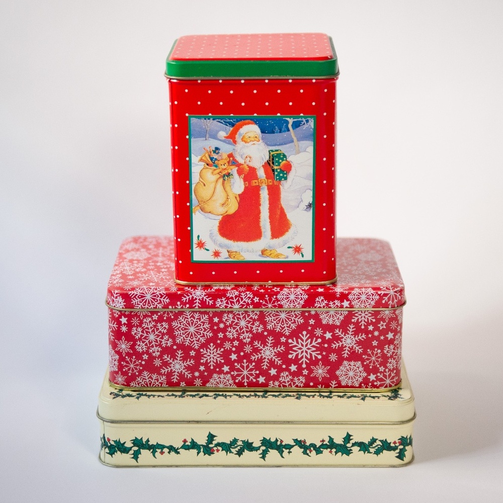 Set of 3 Christmas Tins | Rectangle